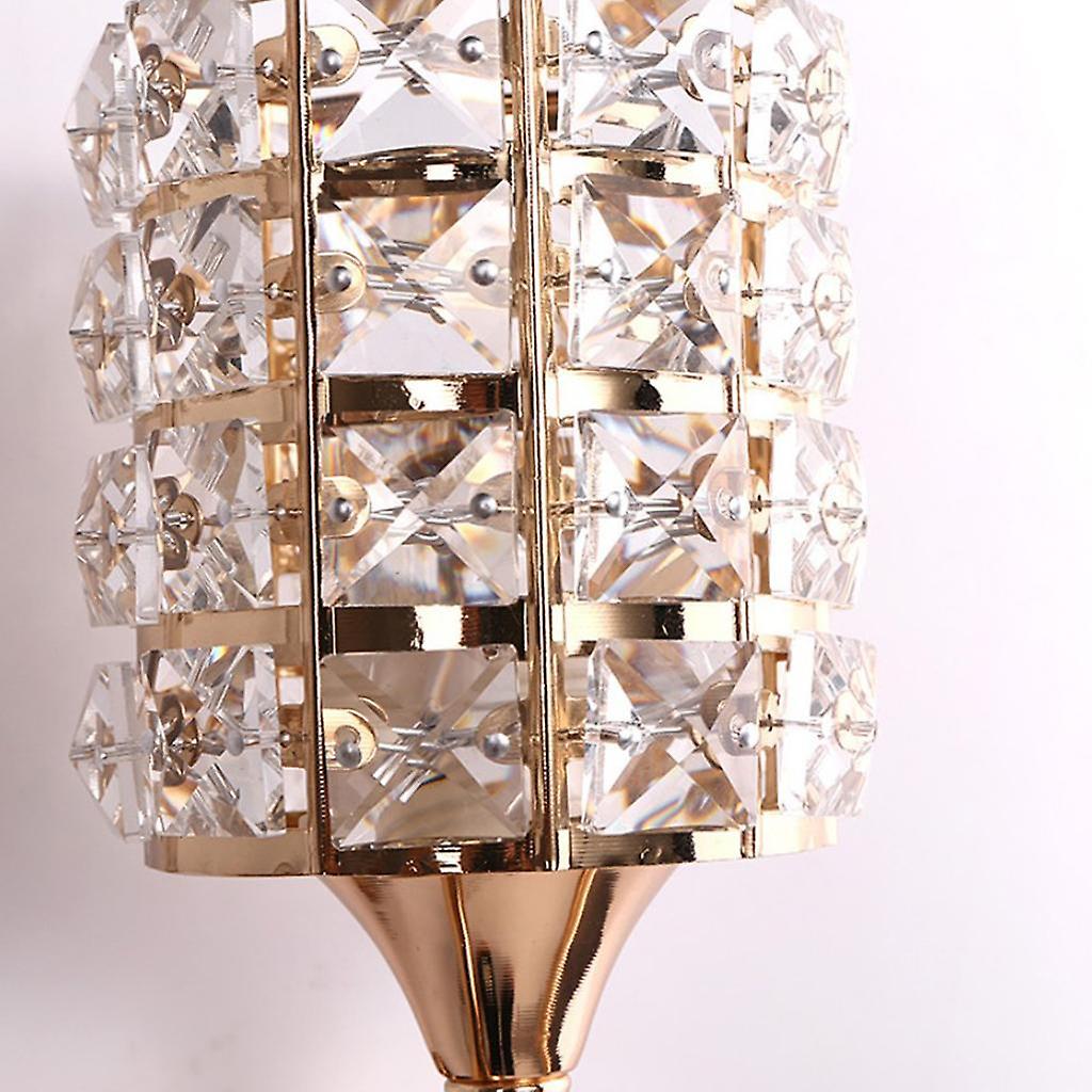 2xcrystal Wall Light Sconces Glass Wall Lamp Fixture E27 Gold Round