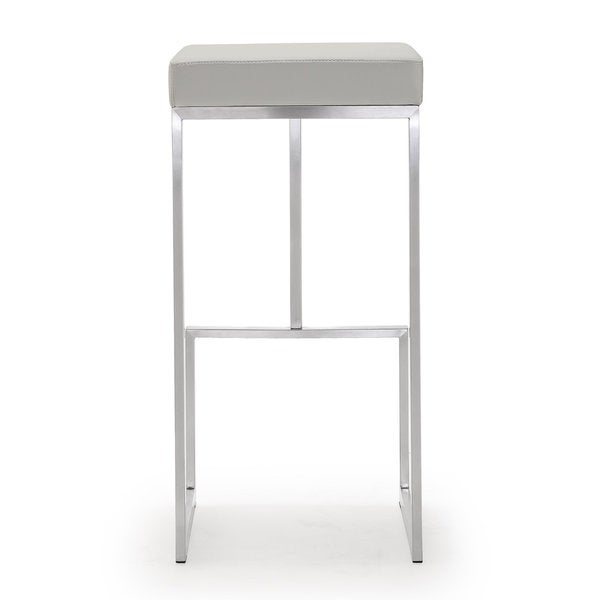 Ferrara Set of 2 Light Grey Steel Bar Stools