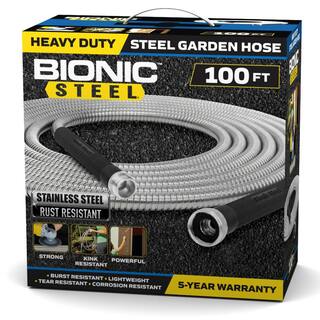 Bionic Steel 58 in. Dia. x 100 ft. Heavy-Duty Stainless Steel Garden Hose 1584