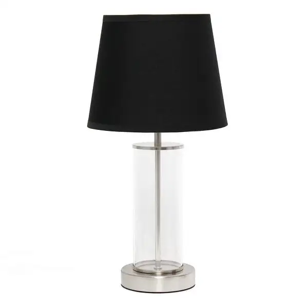 Simple Designs Encased Metal and Clear Glass Table Lamp