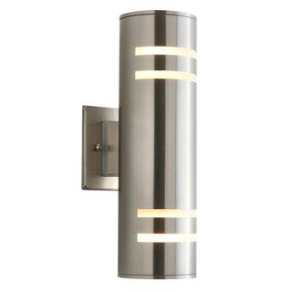 Artika V3 Stream Stainless Steel Modern Outdoor Hardwired Garage and Porch Light Cylinder Sconce AMP74