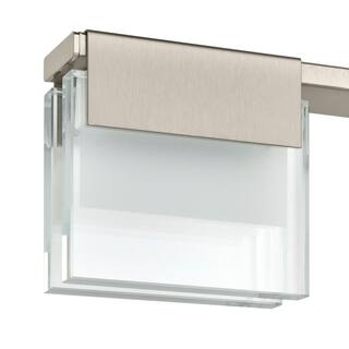 Home Decorators Collection VICINO 3-Light Brushed Nickel Integrated LED Bathroom Vanity Light Bar 204984A