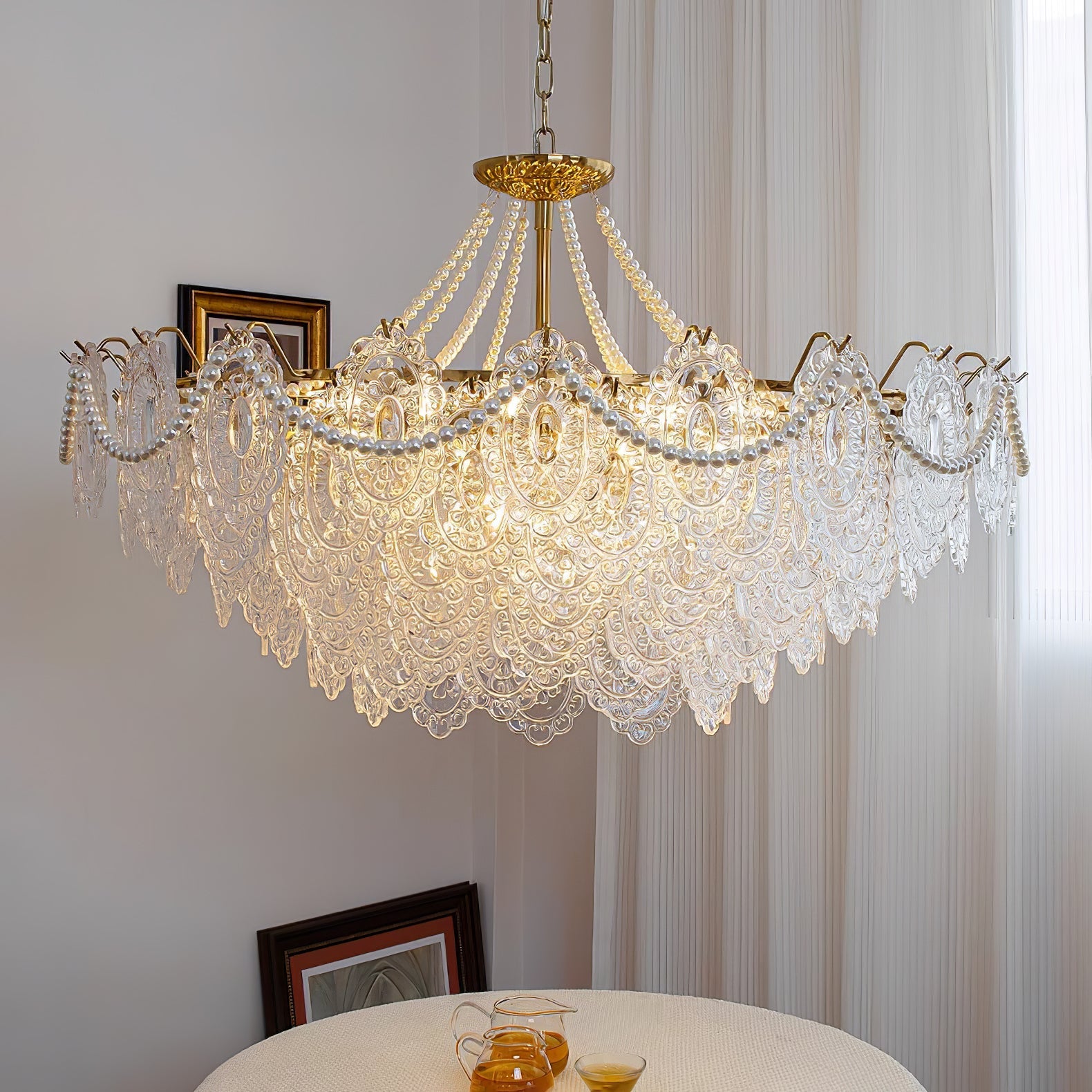 Pearls Glass Chandelier