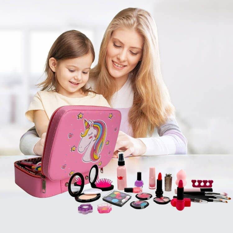 Sendida Washable Kids Makeup Kit for Girls Toys with Cute Makeup Bag， Toy for Girls Age 3 4 5 6 7 8 9 10 Year Old (25PCS)