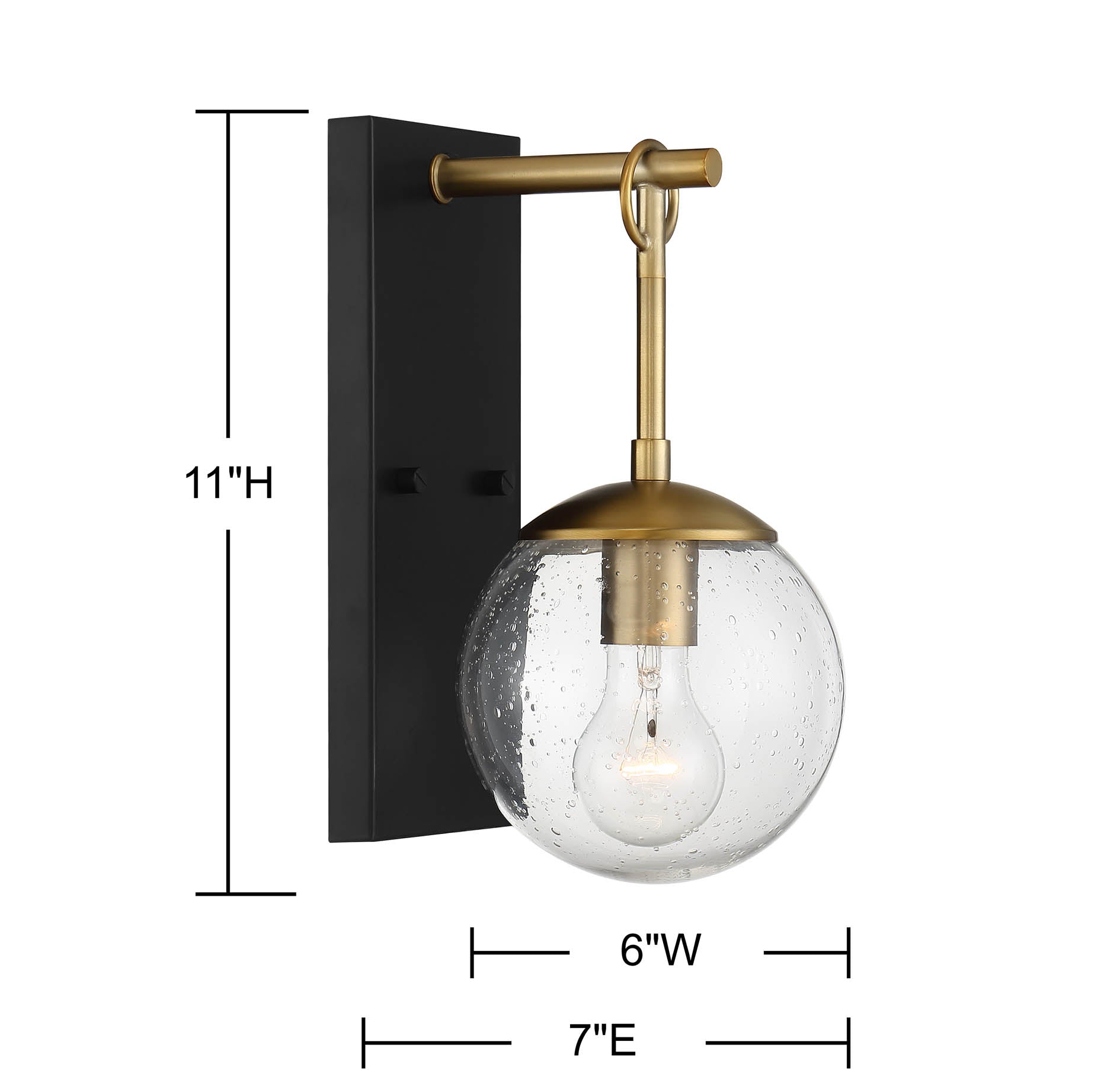 Trade Winds Lighting TW70034-BN Outdoor Wall Light in Oil Rubbed Bronze With Brass Accents