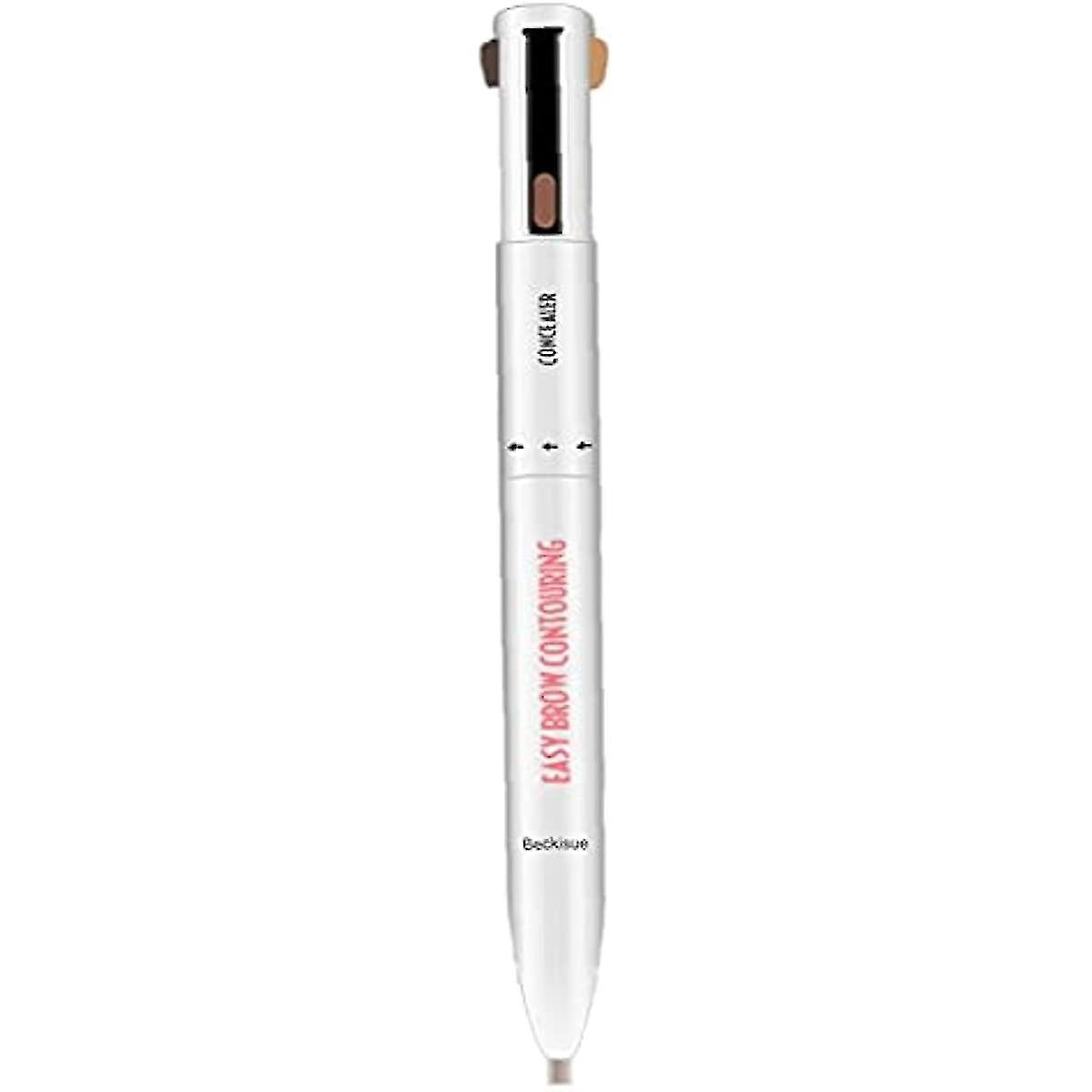 4 In 1 Long Lasting Brow Contour Pen Rotating Shaping High Gloss Eyebrow Pencil Black Brown