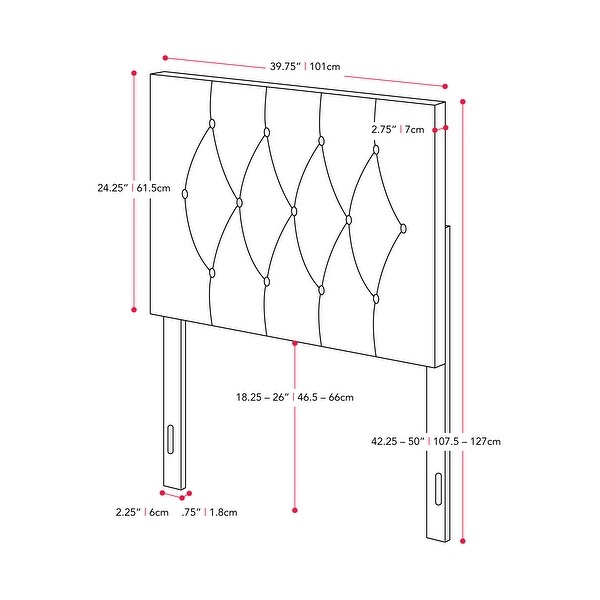 CorLiving Catalina Velvet Twin Headboard - - 36790365