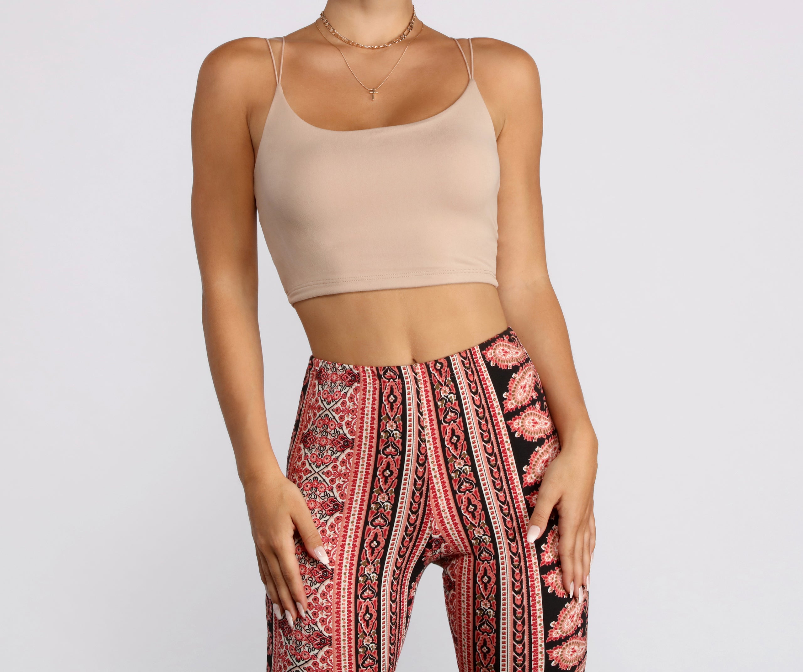 Double Strap Basic Crop Top