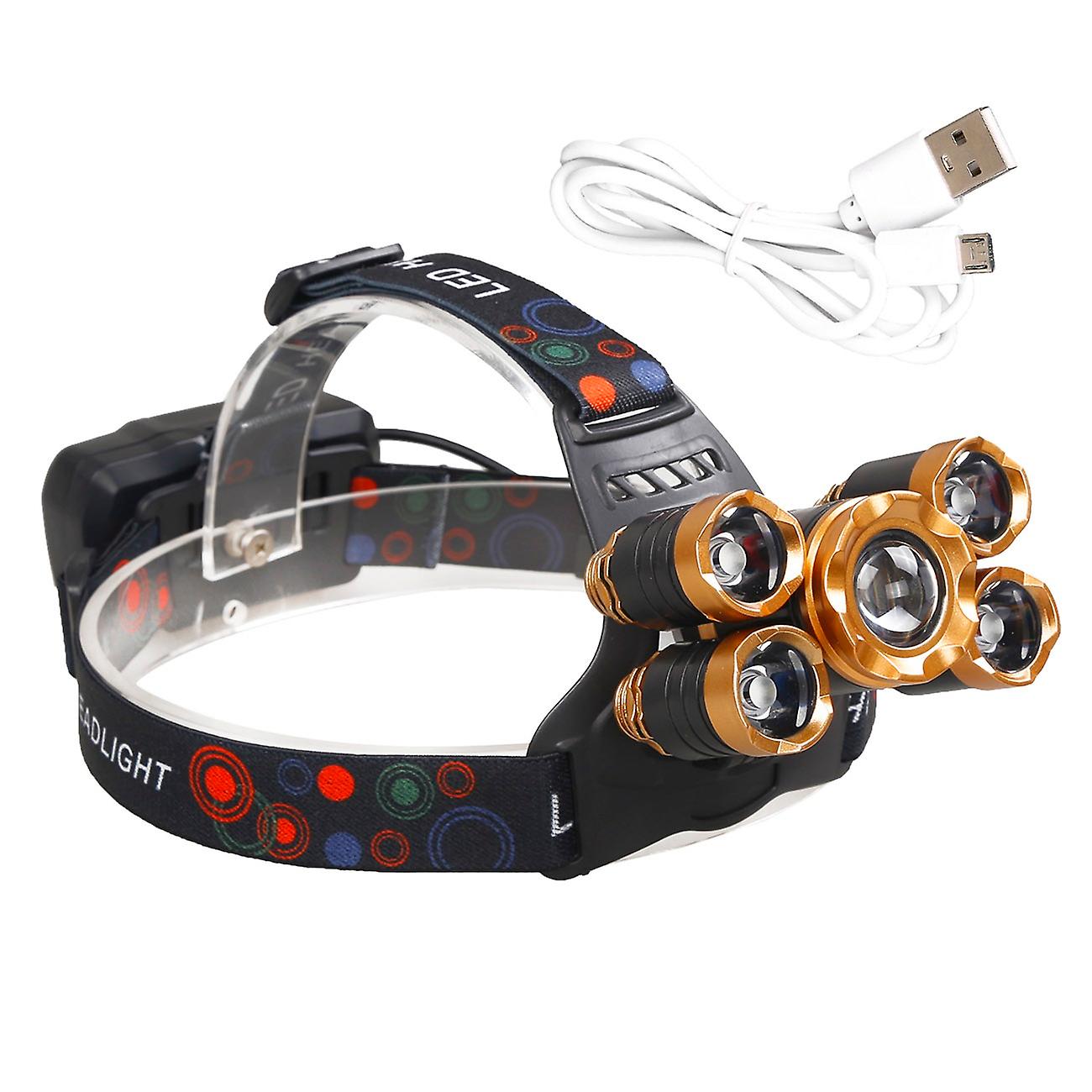 Powerful 5x T6 Led Headtorch No Battery