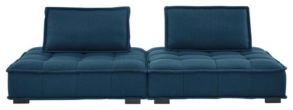 Nan Azure Tufted Fabric Fabric 2  Piece Loveseat   Contemporary   Loveseats   by V.S.D Furniture  Houzz