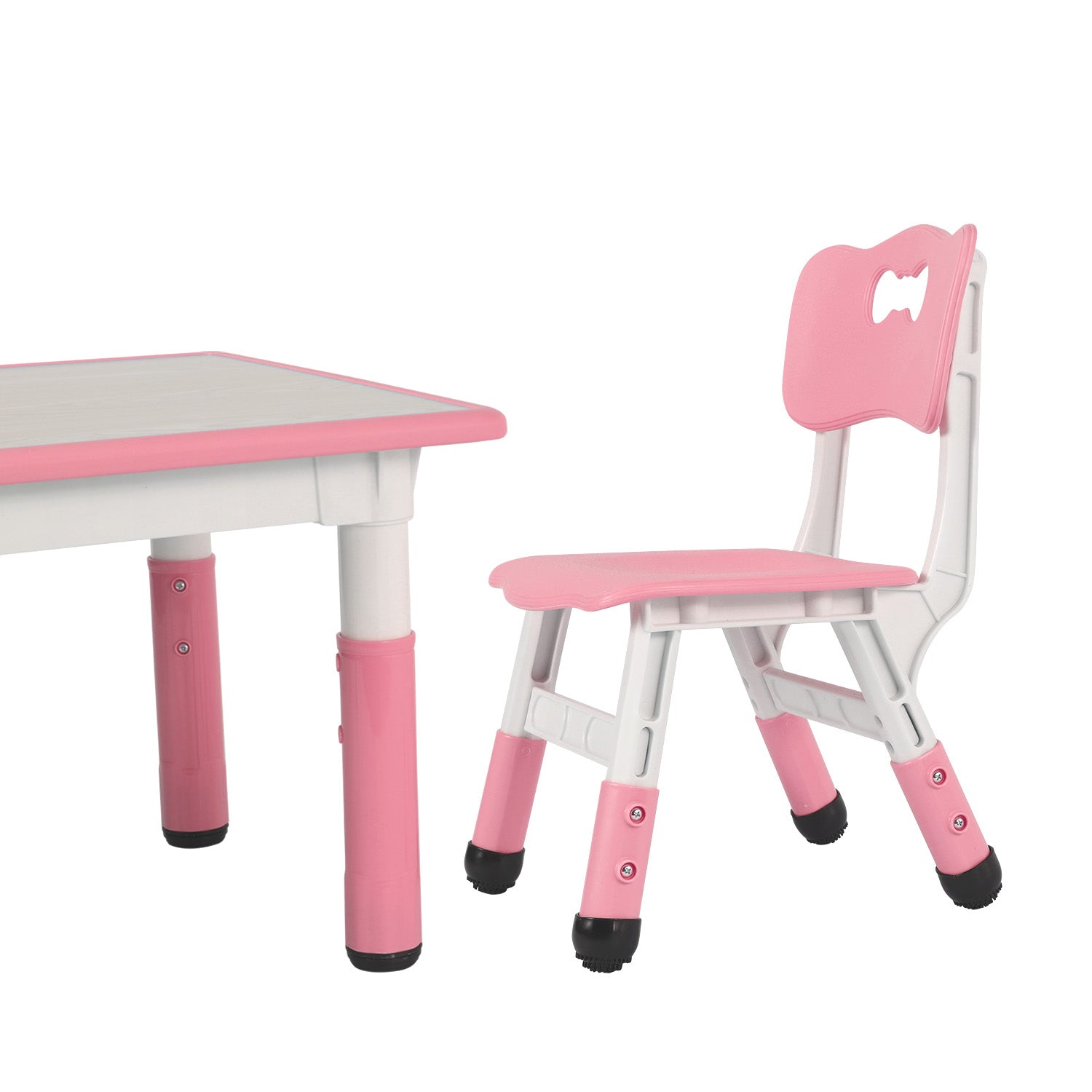 Kids Study Table and Chair Set Height Adjustable for Reading, Drawing, Eating