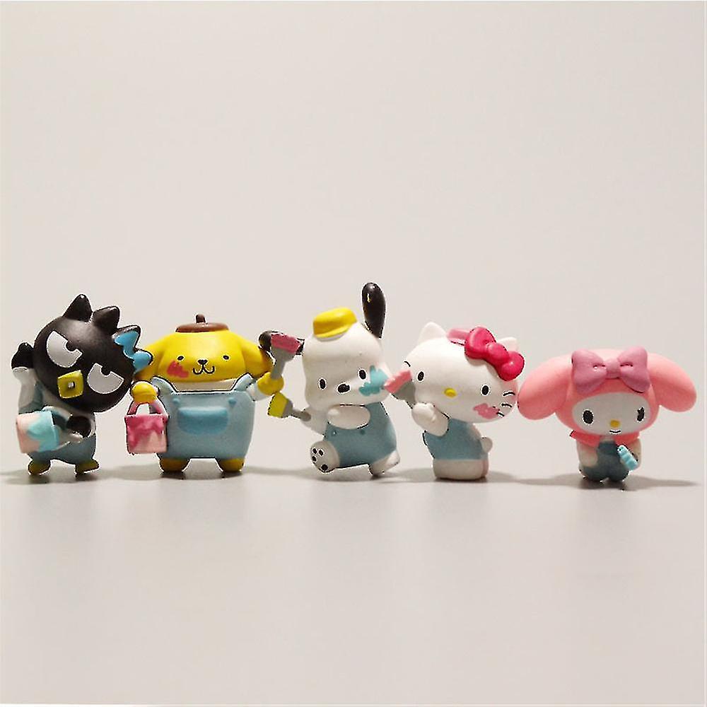 5pcs/set Anime Kawaii     Action Figures Toys Minifigures Models Doll Cake Topper Decor Ornaments