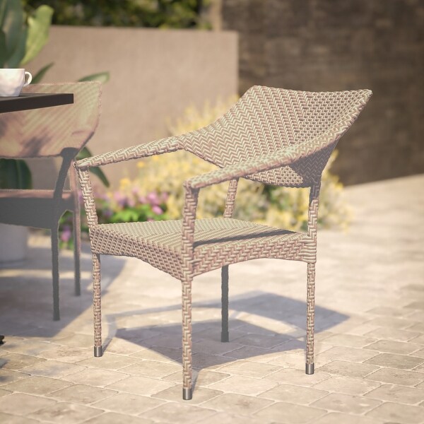 All Weather Commercial Grade PE Rattan Stacking Patio Chairs