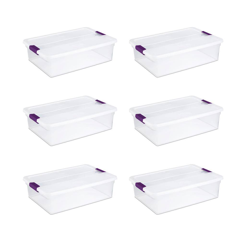 Sterilite 17551706 32 Qt. Clear View Storage Container (6-Pack) 6 x 17551706