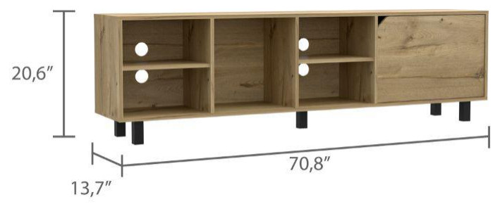 DEPOT E SHOP Conquest Tv Stand  Back Holes  Four Open Shelves  Five Legs ...   Contemporary   Entertainment Centers And Tv Stands   by BisonOffice  Houzz