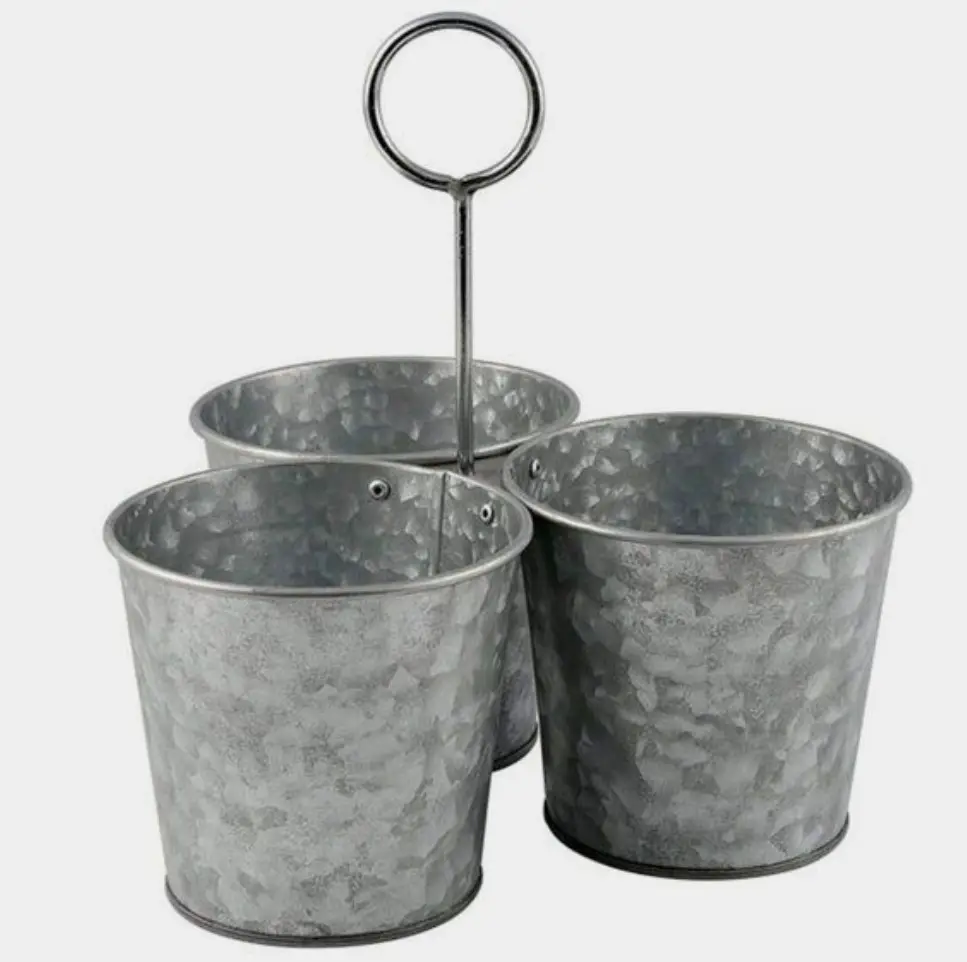 Galvanized Iron Flower pots for home   Garden Balcony Cachepot decorative metal iron planter holder with handle pots and planter