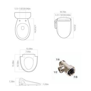 Empava Electric Bidet Seat for Elongated Toilets in White with Fusion Heating Technology EMPV-EB990