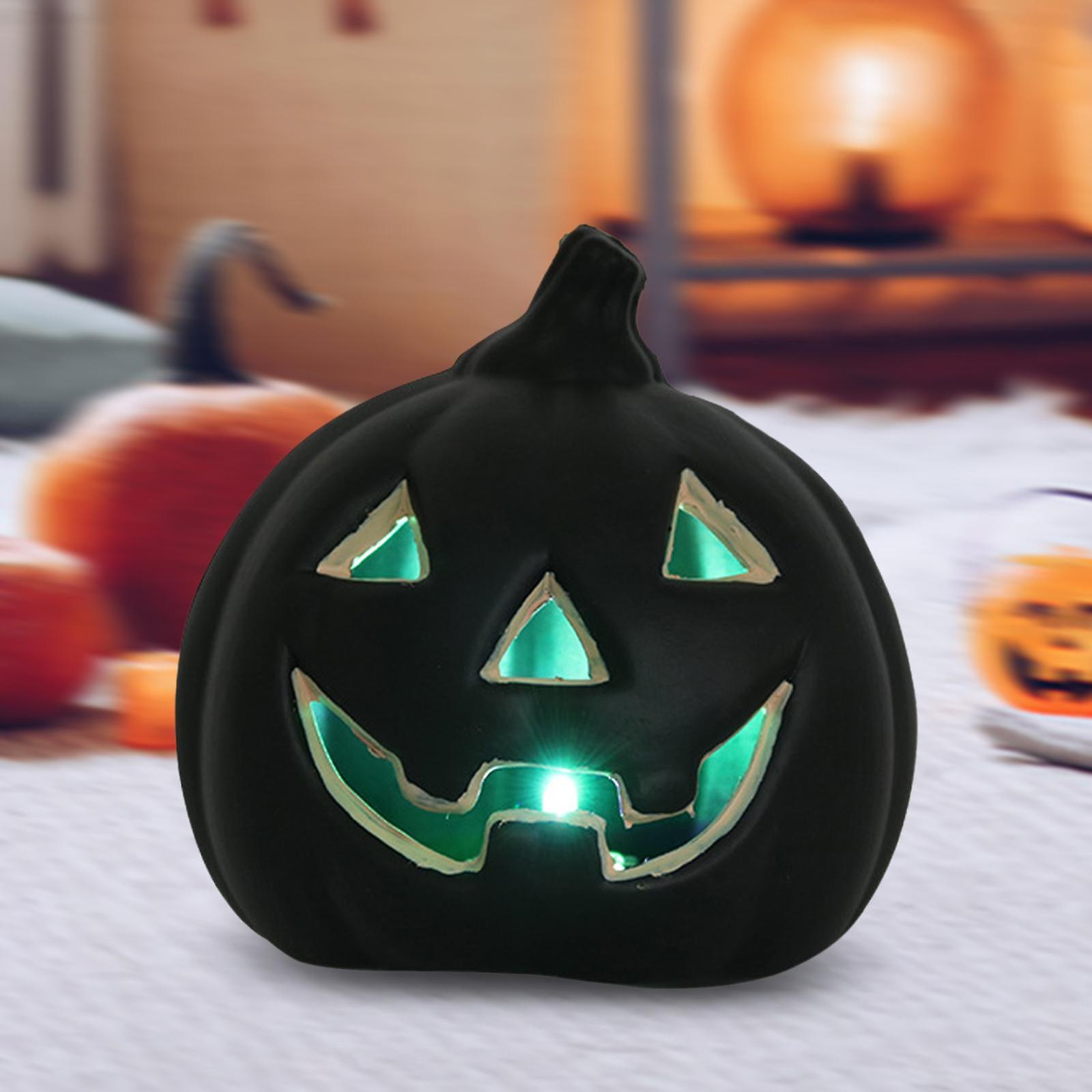 Halloween Pumpkin Lights Scary Lamp For Holiday Haunted House Outdoor Indoor Black