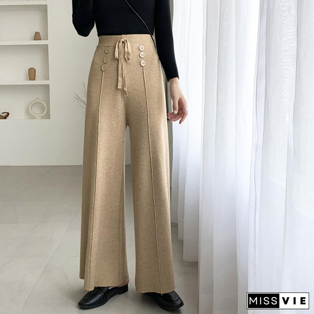 Autumn and winter loose knitted pants