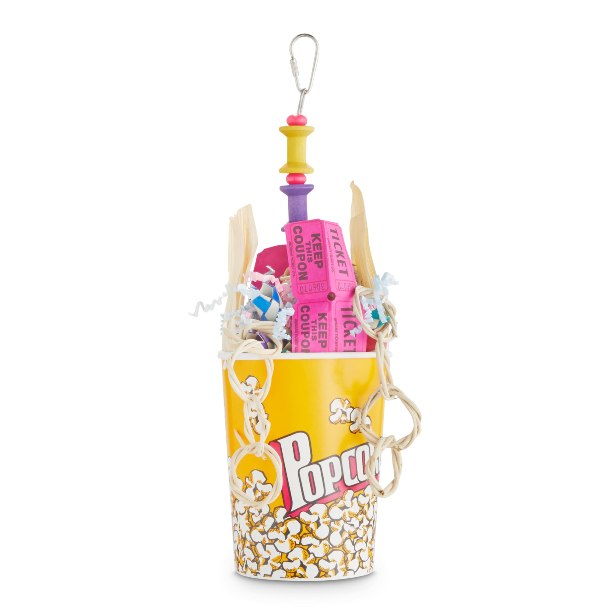 You  Me Premier Fun Popcorn Box Foraging Bird Toy， Medium