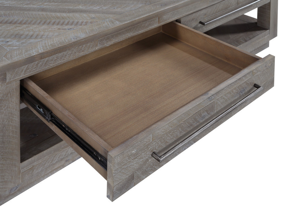 Modus Alexandra Solid Wood Rectangular Coffee Table  Rustic Latte   Farmhouse   Coffee Tables   by AMOC  Houzz