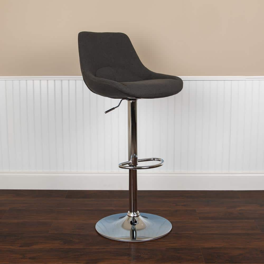 Carnegy Avenue 44.5 in. Black Fabric Adjustable Bar Stool CGA-CH-442213-BL-HD