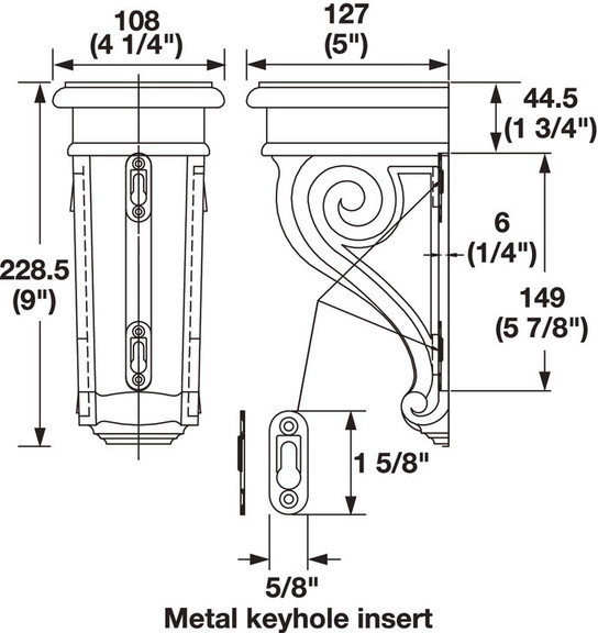 Hafele 198.13.440 Corbel  9 x 4 1/4 x 5 (H x W ...