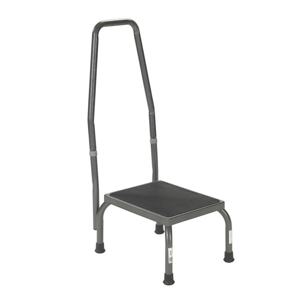 Drive Medical Footstool with Non Skid Rubber Platform and Handrail 13031-1sv