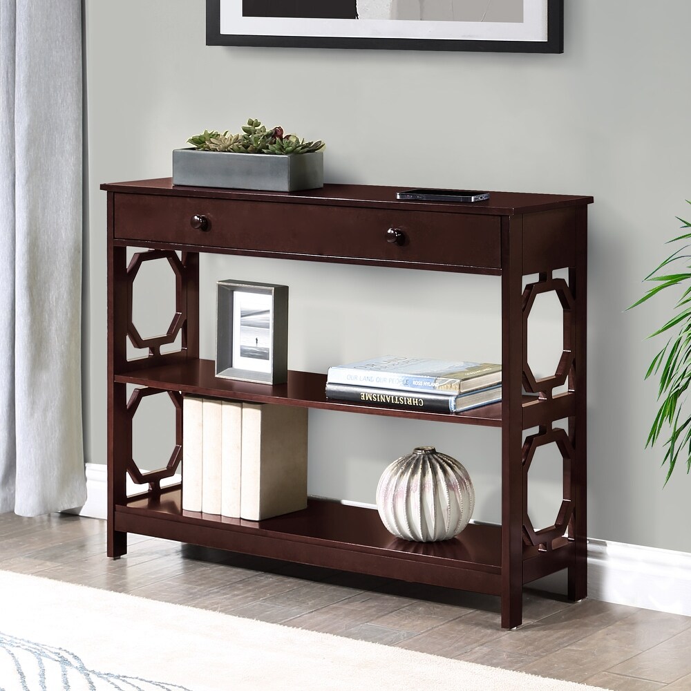 Convenience Concepts Omega 1 Drawer Console Table with Shelves