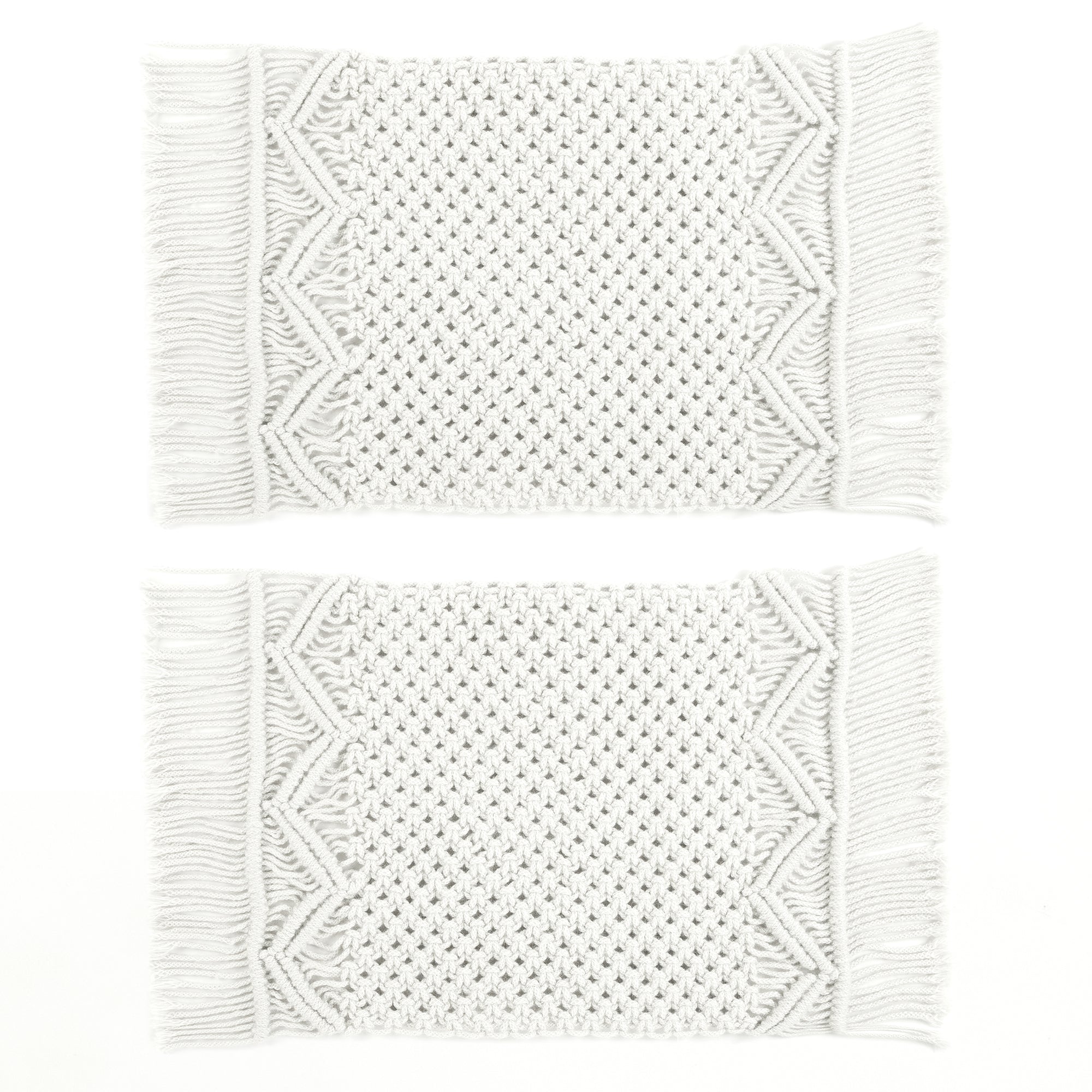 Boho Macrame Indoor/Outdoor Placemat 2-Pack Set