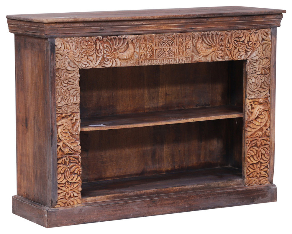 Altenburg Carved Frame Reclaimed Wood Media Console TV Stand   Traditional   Entertainment Centers And Tv Stands   by Sierra Living Concepts Inc  Houzz