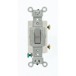 Leviton 15 Amp Commercial Grade Single Pole Toggle Switch Gray CS115-2GY