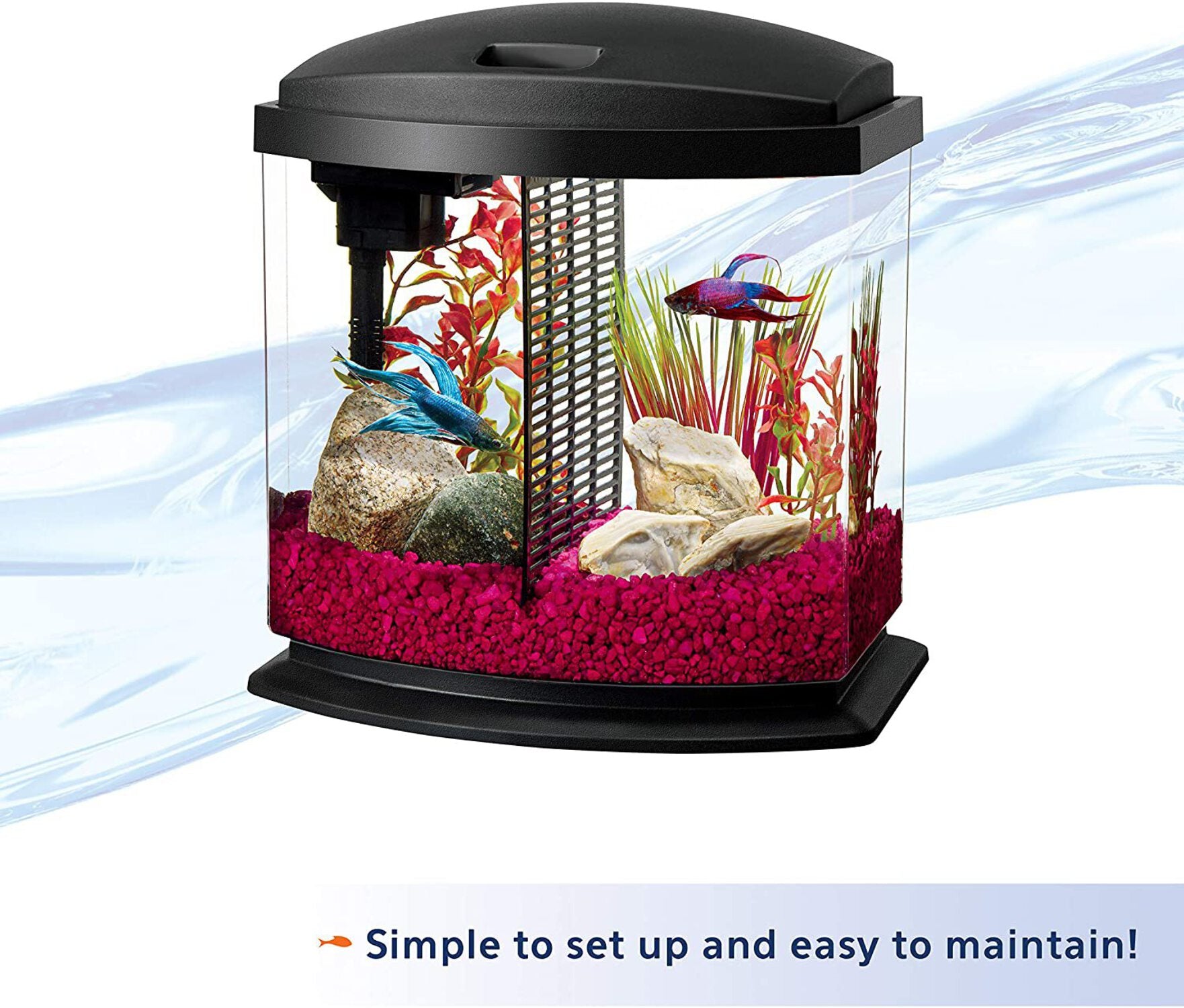 Aqueon LED BettaBow 2.5 SmartClean Aquarium Kit Black