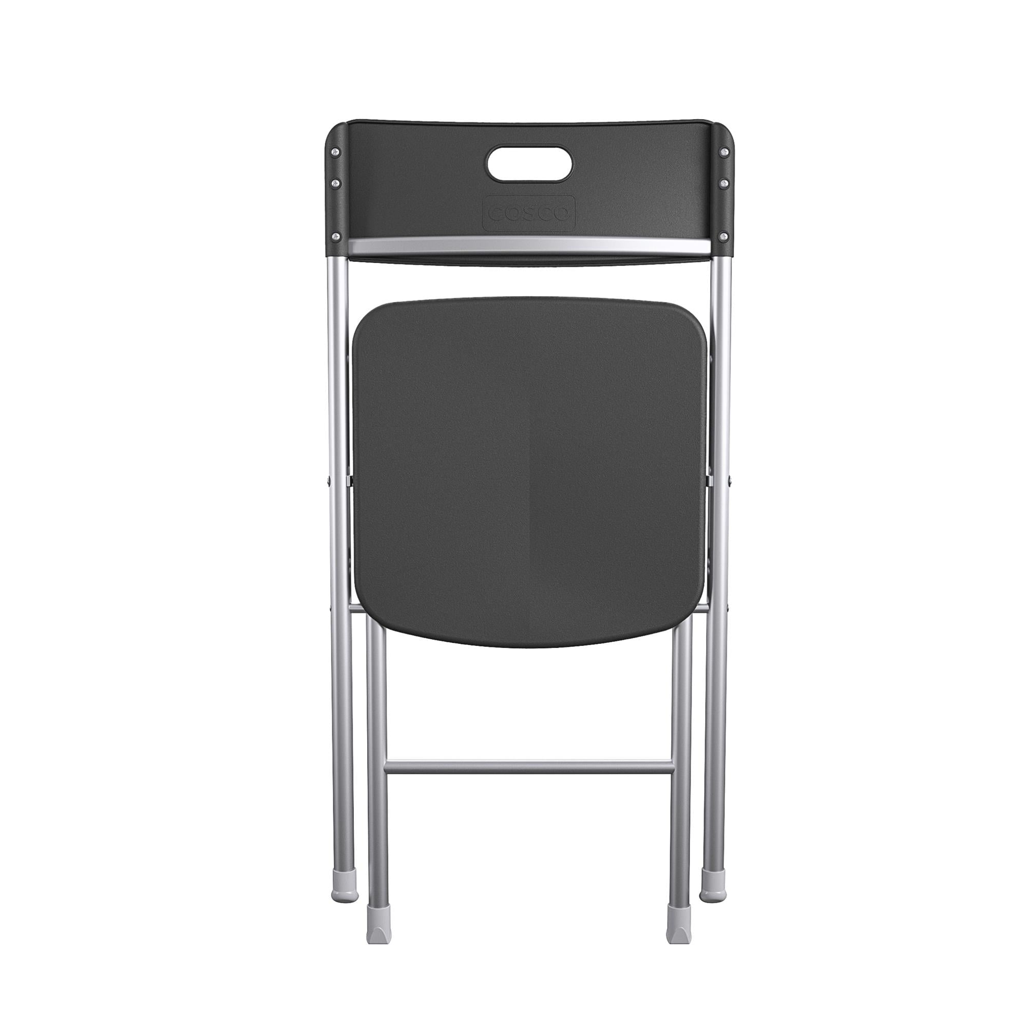 Mainstays Resin Seat & Back Folding Chair, Black