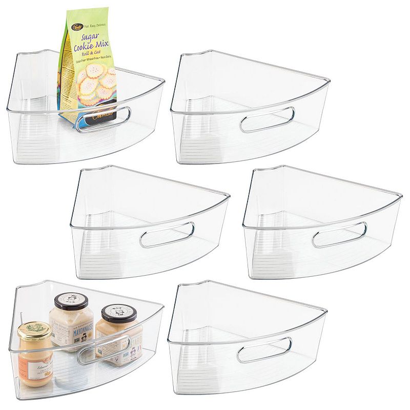 mDesign Lazy Susan Kitchen Food Storage Organizer Bin - 6 Pack