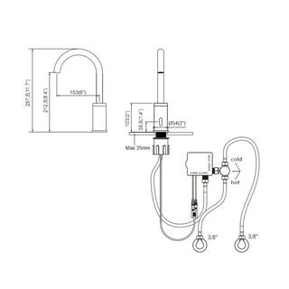 WOWOW Battery-Powered Commercial Touchless Single Hole Bathroom Faucet with Deck Plate in Brushed Nickel 2322301-BHHD