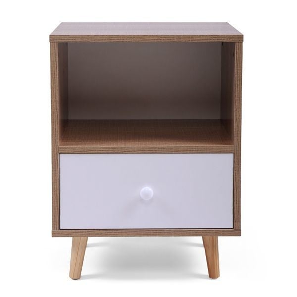 Modern End Table Side Table Nightstand with Drawer and Shelf