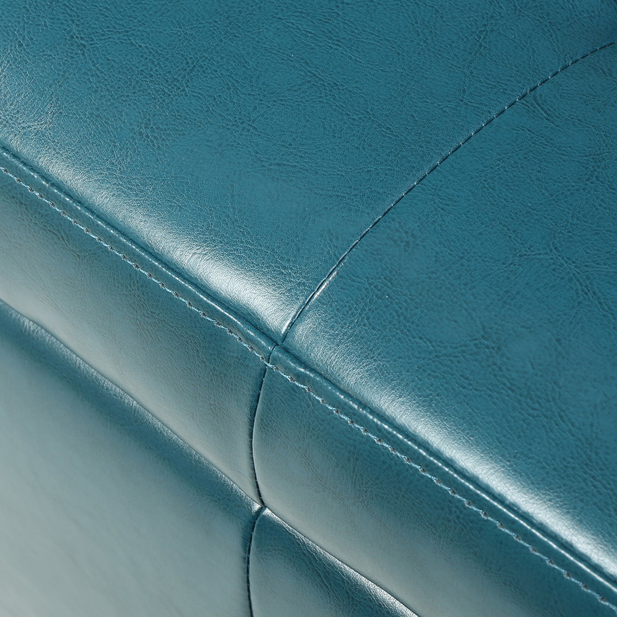 Robin Teal Leather Storage Ottoman Bench