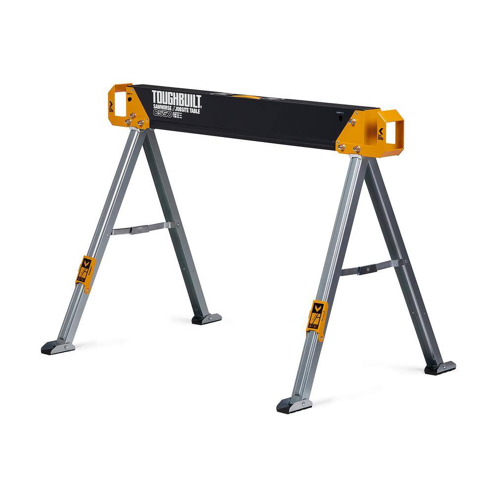 TOUGHBUILT 41.54 in. W x 28.8 in. H C550 Powder-Coat Steel Sawhorse and Jobsite Table with 1100 lb capacity TB-C550