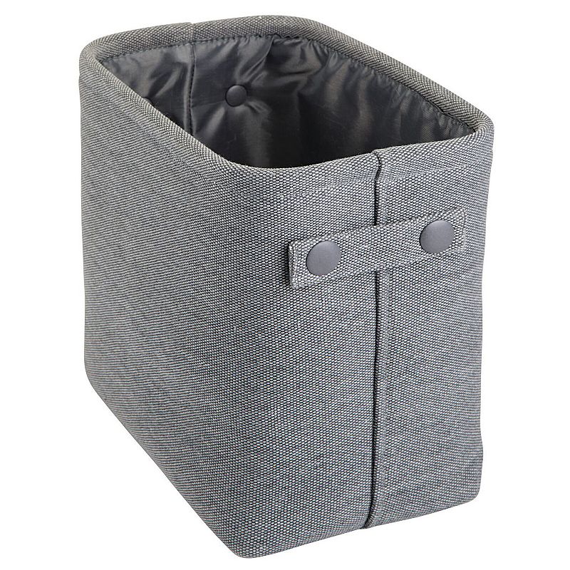 mDesign Narrow Bathroom Fabric Storage Bin Basket with Handles