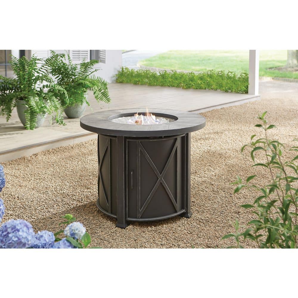 Hampton Bay Park Canyon 35 in. Round Steel Propane Fire Pit Kit FPC-C-02