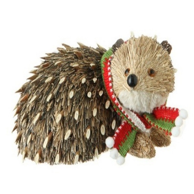 Beige And Brown Hedgehog Christmas Tabletop Decor