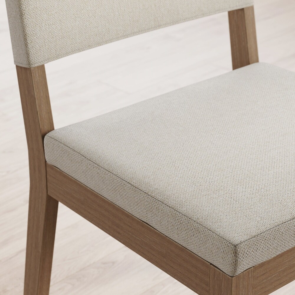 Linus Modern Upholstered Dining Chair  Solid Rubberwood Legs