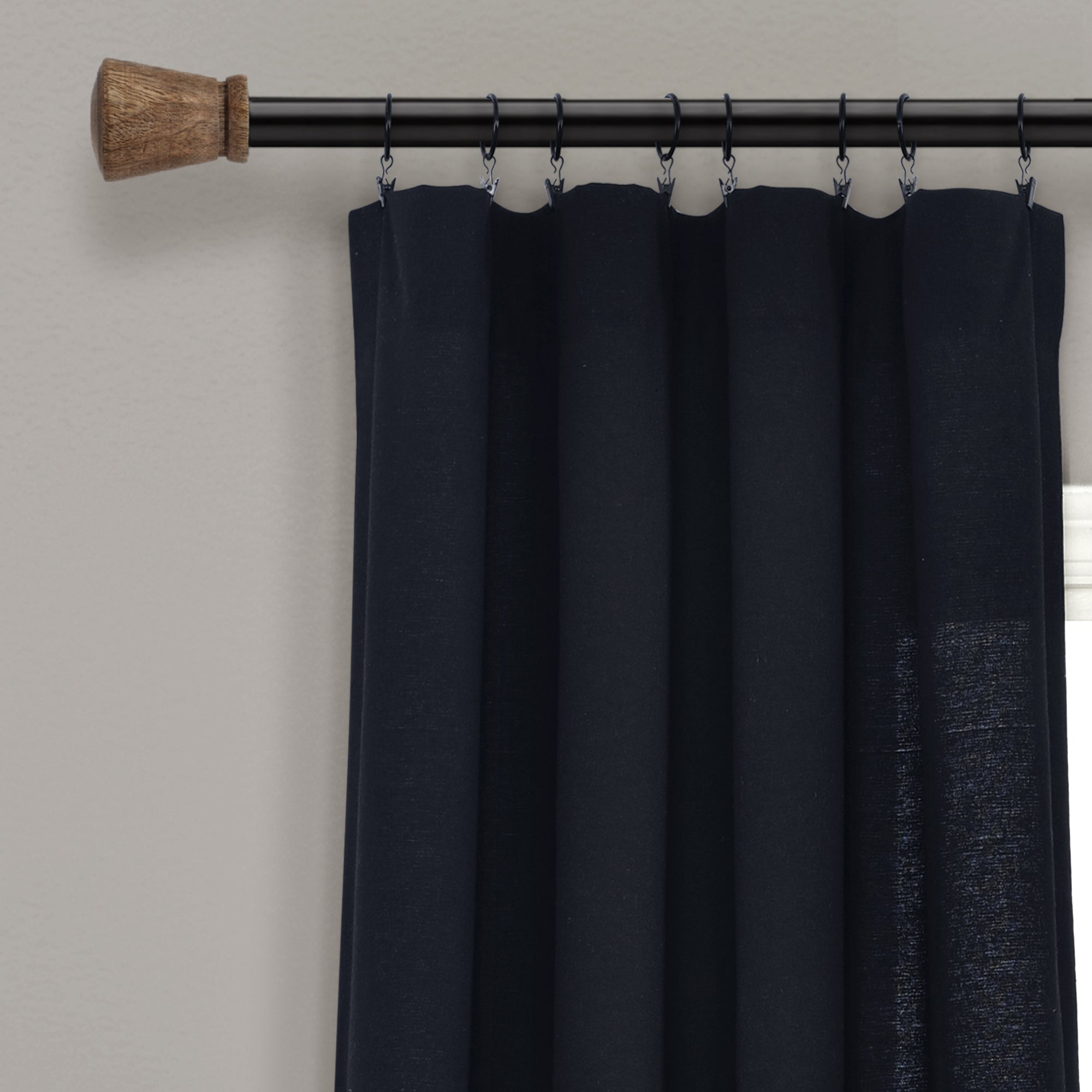 Linen Button Window Curtain Panel