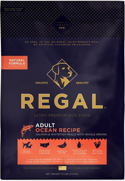 Regal Pet Foods Ocean Recipe Salmon and Whitefish Meals Whole Grains Adult Dry Dog Food