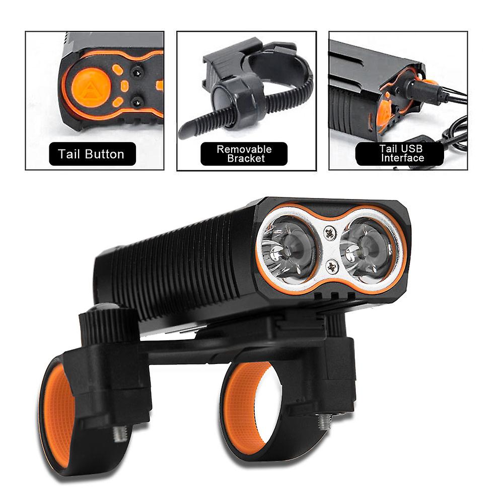 2000lm Led Bike Light Usb Bicycle Lights Rechargeable Lamp Torch Flashlight For Cycling