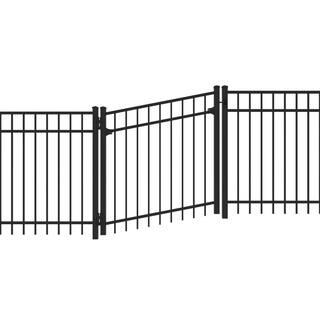 Barrette Outdoor Living 4 ft. H Black Aluminum 3 Rail Adjustable Fence Gate Kit 73050638