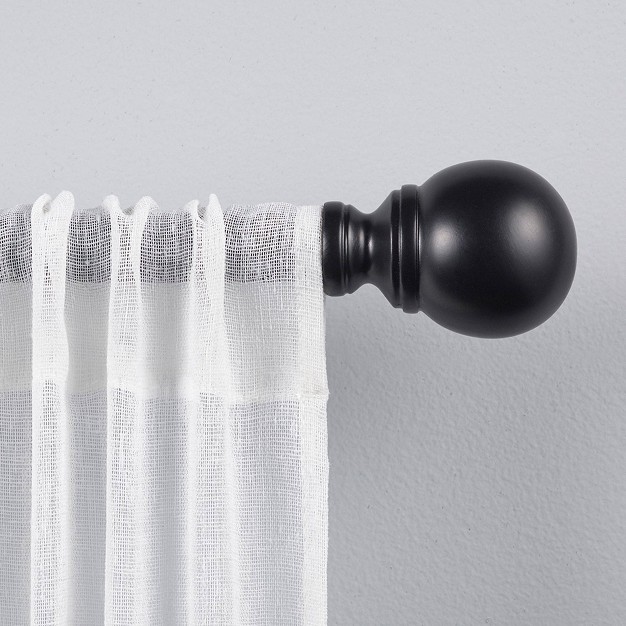 Adjustable Sphere Curtain Rod And Coordinating Finial Set Exclusive Home