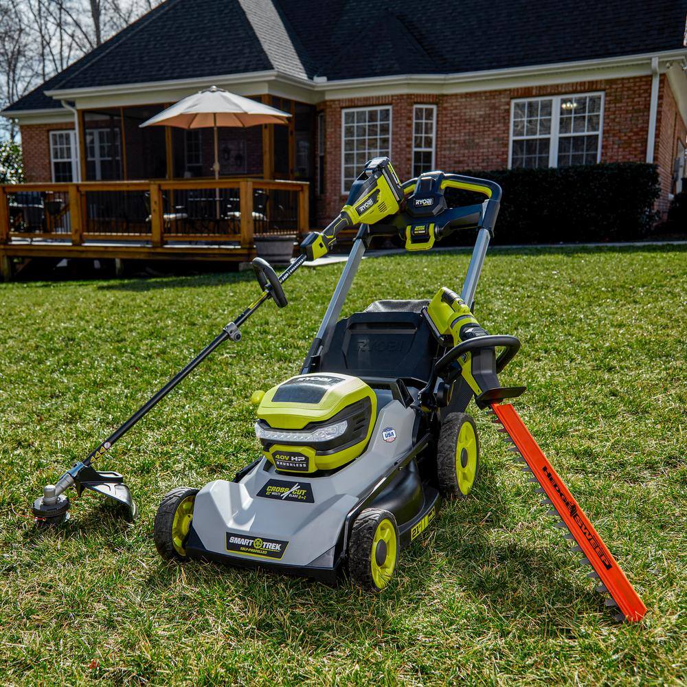 RYOBI 40V HP Brushless 26 in. Cordless Battery Hedge Trimmer with 2.0 Ah Battery and Charger RY40640