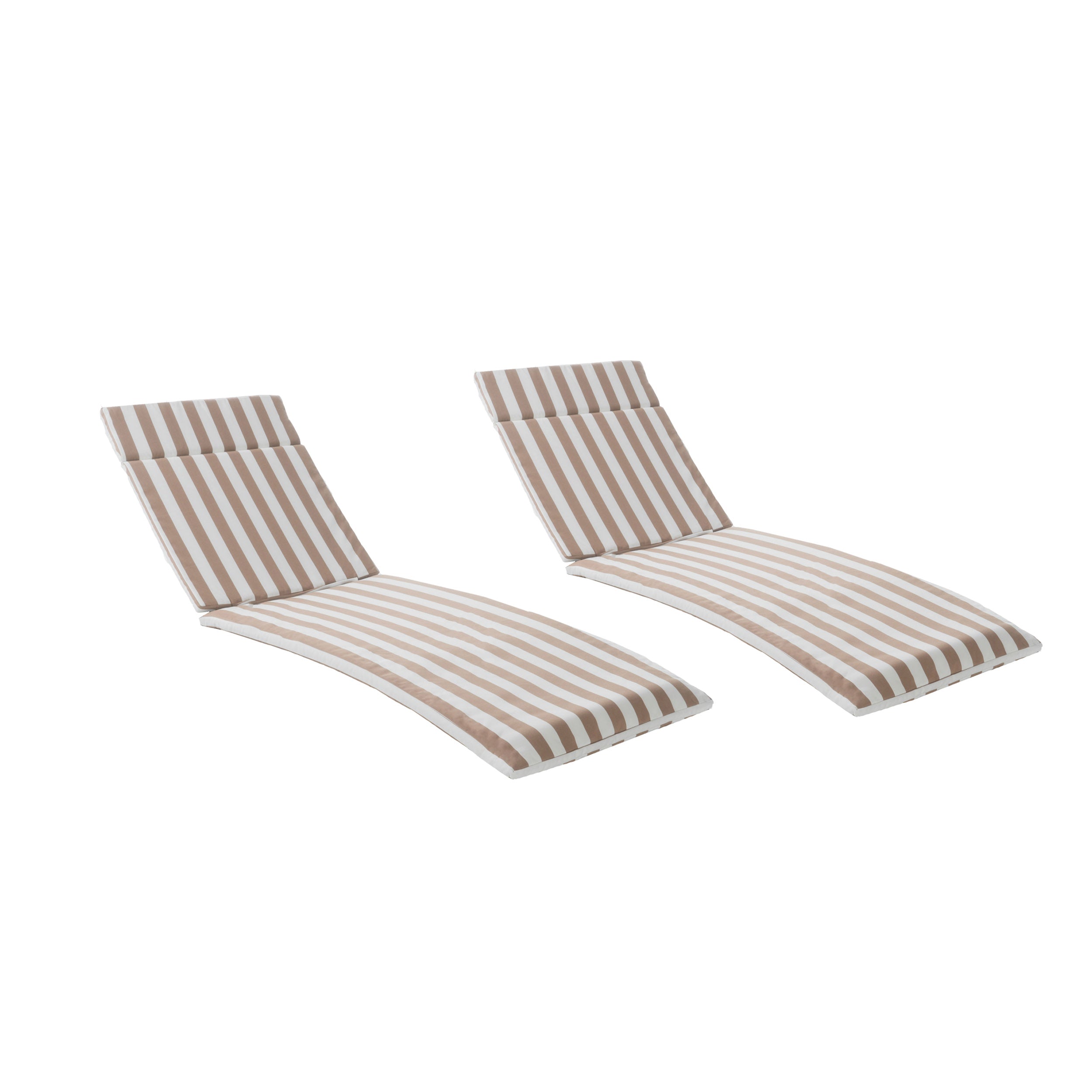 Albany Outdoor Water-Resistant Fabric Chaise Lounge Cushions (Set of 2)